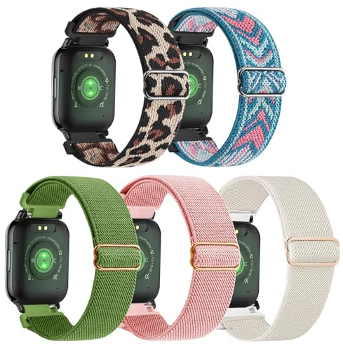 Yeahxing 22mm-Armband kompatibel mit Nerunsa Smartwatch-1.85 - Elastisch | Nylon, dehnbar, weich. Passend für Nerunsa Smartwatch 1.85 Zoll. Für Damen und Herren.