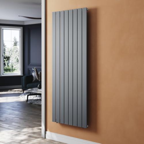 SUNXURY Radiateur Plat Radiateur Anthracite 1800 x 616 mm Radiateur Salle de Bain Design Vertical Radiateur Panneau Monocouche Radiateur de Salle de Bain Raccordement Central