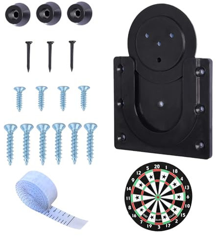 Dart Board Bracket, Black Dartboard Bracket, Dart Board Stand Includes Screws and Stabilisers, for Hanging Dartboard