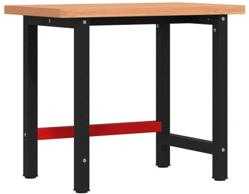 vidaXL Werkbank 100x60x83 cm Massivholz Buche Rechteckig, Arbeitstisch, Werkzeugbank, Werkbank Massivholz, Werktisch, Werkbank Holz, Werkbank Metall