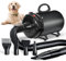 TRIGRAND Asciugacapelli per Cani 3000W Blower Molto Silenzioso velocità Regolabile, Ventilatore per la Cura del Cane con 4 Diversi ugelli e Tubo Elastico