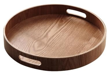 GLigeT Serviertablett Haushaltstablett im pastoralen Stil, Wohnzimmer, Teetassentablett, rundes Candy-Dim-Sum-Tablett, Badezimmer-Dufttablett Tablett Serviertablett