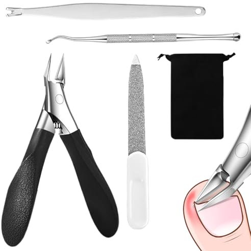 Professionali Taglia Unghie per Piedi Set, Forbici per Unghie dei Piedi in Acciaio Inox, Facile da Usare, Impugnatura in Gomma Antiscivolo per Unghie Spesse o Incorporate