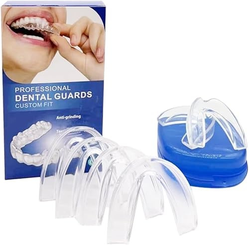 TOEECY 6 Pièces Protègedents Thermoformable Anti Bruxisme Gouttière Dentaire Transparente Protection Nocturne Adaptable Plusieurs Tailles