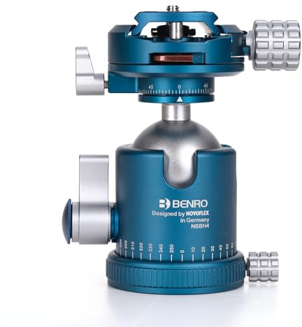 Benro NOVOFLEX NBBH 4 Series Aluminum Ball Head – Arca-Swiss Quick Release, Independent Pan Lock, Precision Friction Control & Professional Tripod Mount for Photo/Video (NBBH4)