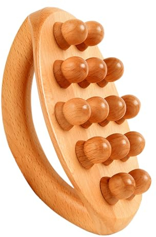 Manuelles Körpermassagegerät - Holzwerkzeug, Konturierrollenbürste | Ergonomische Trockenbürste, glattes Holzdesign zur Entspannung, Hautstimulation, Cellulite-Reduktion oder Ganzkörper-Spa-Mass