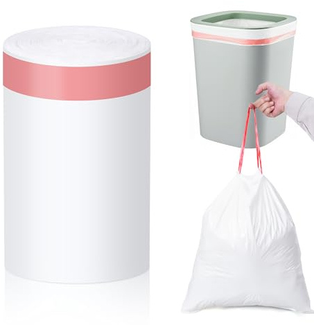 MakMeFre 100 Bolsas de Basura Con Cuerda 30L 50x60cm Resistentes Sin Olor | Bolsas de basura altas reforzadas a prueba de fugas