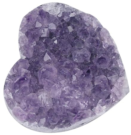 Ipetboom Cristallo Naturale di Quarzo Viola Forma di Cuore Pietra Decorativa per Scrivania e Casa Ornamento Minerale Artigianale per Atmosfera Calda e Arredo Interni