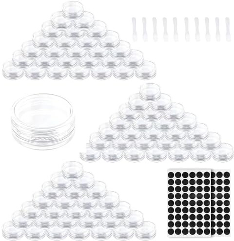 100 Stück Döschen 3g/3ml Leer Cremedose | Dosen Tiegel mit Schraubverschluss Deckel Kleine Töpfchen Cremedöschen Probendöschen Reise flasche Jar Behälter