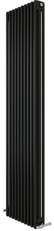iBathUK Regency Wall-Mounted Vertical 3 Column Radiator, Steel Cast Iron Style High Thermal Output Hydronic Central Heating, Traditional Designer Radiator in Matt Anthracite, 1800 × 470mm