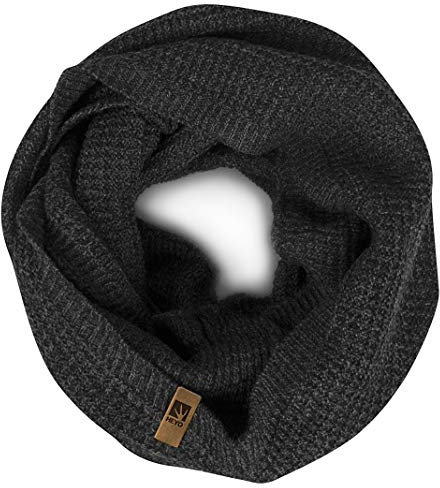 HEYO Rundschal H16025 | Winter Loop Schal für Herren | weiches gestricktes Schlauchschal | warmes Strickschal (Grau)