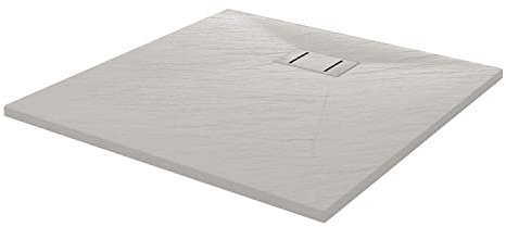 Piatto Doccia 90x90x2,6 CM Quadrato Bianco Effetto Pietra mod. Blend