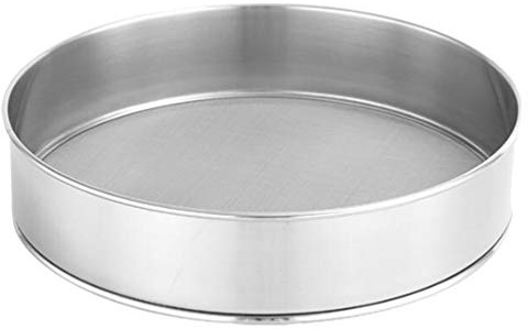 HEMOTON Stainless Steel Fine Mesh Flour Sieve 12 Inch Round Handheld Baking Strainer for Cake Dough Sugar Dusting Kitchen Use