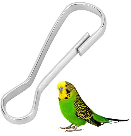 Pssopp 100PCS Bird Hooks Metal Hooks Thicken C-Clips Hooks Chain Links Snaps Hook Set Bird Cage Supplies