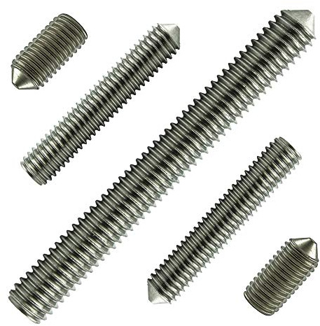 M6x14 mm (10 Stück) Madenschrauben - Edelstahl VA A2 V2A - Gewindestift mit Innensechskant und Spitze - DIN 914 - ISO 4027 | AGBERG