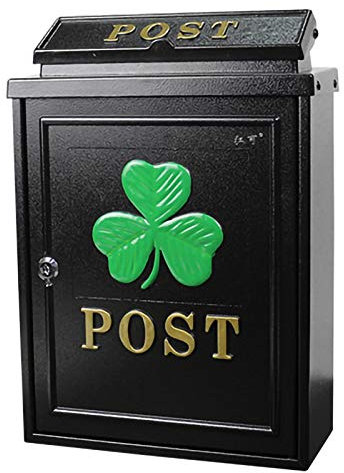FYZS Postfach, Postfach, Briefkasten, verzinktes Stahl wasserdichtes Design Postkasten, mit schlanker Linie und Zeitungsschlitz, an der Wand montiert, abschließbar, anthrazit-schwarz (Color : Black)