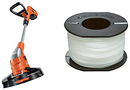 Black+Decker Akku-Rasentrimmer (18V 2,0Ah Li-Ion, Schnittbreite 23 cm, Zweithandgriff) GLC1823L20 & Ersatzfaden Reflex (für Gartentrimmer, 50 m Länge, 1,5 mm Durchmesser) A6171