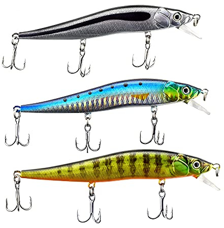 ODS Minnow Wobbler Angelköder Kit 4.7 schwimmendes Fischköder Lockmittel zum Fangen auf Hecht Zander Raubfisch (kit 2)