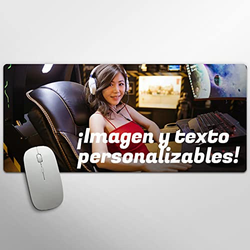 Tenvinilo | Tapis de Souris Gaming Personnalisé | Image et Texte | Accessoires d'ordinateur | Cadeau Original | Antidérapant | Imperméable | Lavable | Écologique | 120 x 60cm