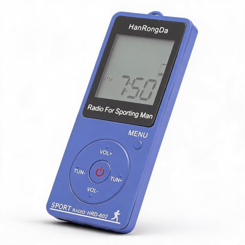Annadue Am/FM Sport Mini Radio, Mini-Sports Radio Pantalla Digital con Función de Podómetro para Correr, Caminar, Trotar.