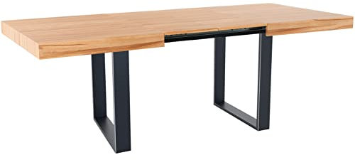 Magnetic Mobel Ausziehbar Esstisch Avia Esszimmertisch Wohnzimmertisch Küchentisch mit Metall Tischgestell (Tischgestell: Anthrazit, Dunkle Buche)