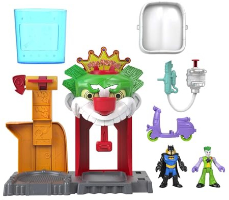 Imaginext Maison du Joker DC Super Friends Color Changers avec 2 figurines et accessoires à partir de 3 ans, HMX55