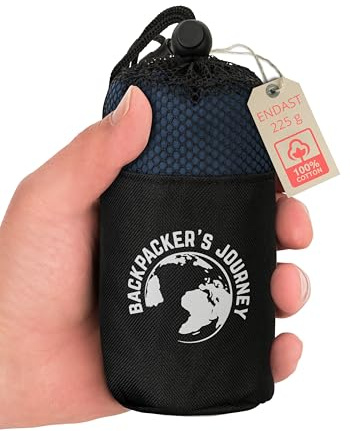 Backpacker's Journey Hüttenschlafsack Ultraleicht (nur 225g) aus 100% Baumwolle. Hygieneschlafsack ohne Reissverschluss (Keine Wärmeleistung)