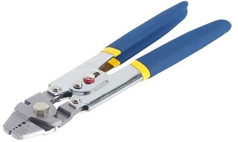 Pinza crimpatrice per funi metalliche, fino a 2,2 mm, strumento di crimpatura per funi metalliche, pinza crimpatrice per pesca con 150 pezzi in alluminio a doppio cilindro con ghiera e manicotti ad