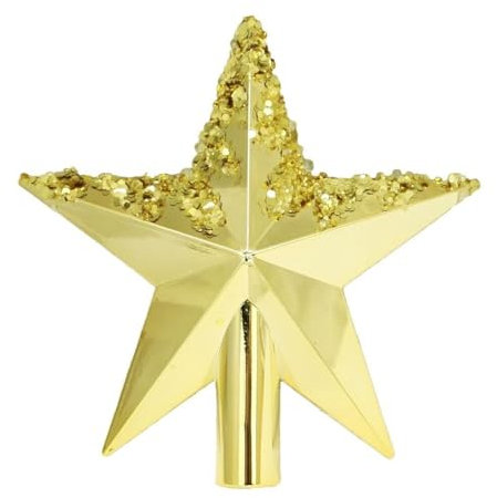 HAAC Baumspitze Stern für Weihnachtsbaum Größe 22 cm Farbe Gold glänzend mit Schmucksteinen Weihnacht Weihnachten