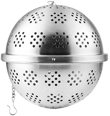 Ciieeo Stainless Steel Tea Ball Infuser with Fine Mesh and Chain Hook 2.91 Inch Seasoning Strainer for Loose Leaf Tea Brewing at Home and Office