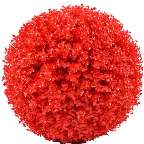 MHUQIA Artificial Hanging Topiary Ball 40cm, Topiary Balls Artificial Outdoor, Faux Boxwood Balls, Wall Decor Faux Plastic Boxwood Ball For Indoor Outdoor Garden Balcony Home Decoration