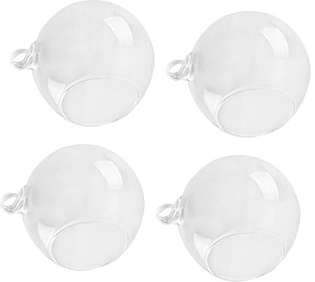 MAGICLULU 4stücke Hängevase Aus Borosilikatglas in Kugelform Transparent Flacher Boden Für Sukkulenten Mini-gärten Teelichthalter DIY-projekte Heimdekoration Mmdurchmesser