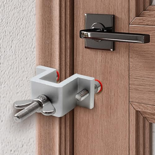 HOWDIA Portable Door Lock Dual Nut Adjustment, Thickened Body Hotel Door Locks for Travelers Security, Home Door Safety Locks from Inside for Additional Privacy
