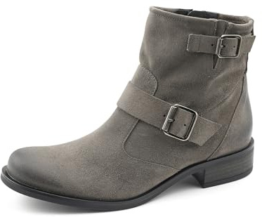 Paul Green Damen Stiefelette, Frauen Biker Boots,Kurzstiefel,uebergangsschuhe,uebergangsstiefel,flach,Stiefel,Bootee,Booties,Grau (Titan),37 EU / 4 UK