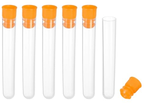PATIKIL Estuche de Almacenamiento de Agujas de Plástico de 3 Longitud 6 Piezas Tubos Portátiles Mate para Agujas de Bordado Palillos y Almacenamiento de Agujas de Tejer Naranja