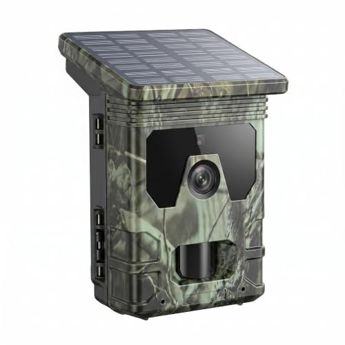 LMHOME Solar Wildkamera 4K 1520P 30fps, 50MP Kamera mit 940nm No Glow Infrarot LEDs, Bewegungsmelder & Nachtsicht, IP66 Wasserdicht Wildtierkamera für Wildtierbeobachtung Haus Sicherheit Überwachung