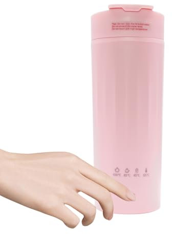 Piccolo bollitore elettrico da viaggio, bollitore portatile, per l'acqua a bollire, birra latte in polvere, fare caffè (rosa)