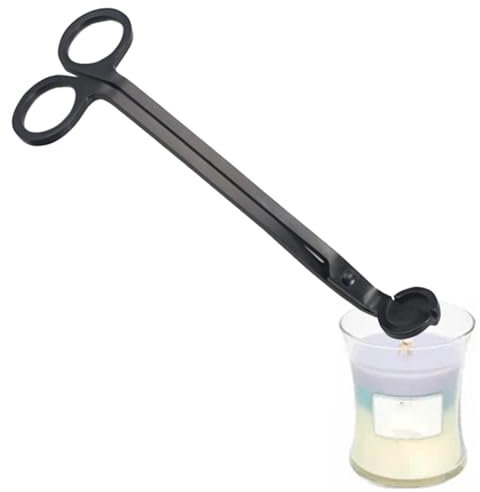 Coupe-mèche de bougie-éteignoir de bougie en acier inoxydable poli avec fonction contrôlable, coupe-bougie de précision et ciseaux à mèche, idéal pour maintenir une combustion propre et améliorer la l