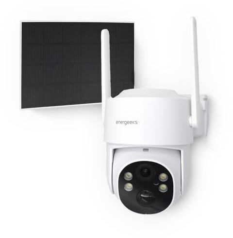 energeeks Patrol - Cámara 4G Exterior Motorizada - Batería con Panel Solar - 4MP Ultra HD - Detección Inteligente de Movimiento/Sonido - Funciona con SIM 4G y Sin WiFi