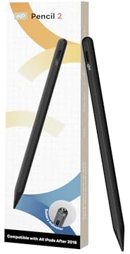 eiP Pencil 2 Magnetischer Eingabestift mit langlebigen Spitzen für iPad | 0,1-mm-Präzisionsspitze, Handballenerkennung, für iPad Pro, Air, 11 inch, 13 in und iPad mini 6