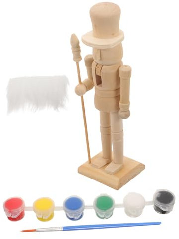 LALAFINA Schiaccianoci Soldato in Legno Grezzo Ornamento Diy Decorazione Natalizia Non Verniciato Schiaccianoci Legno Fai Da Te