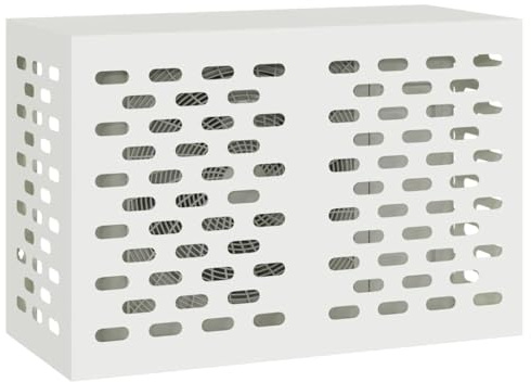 vidaXL Funda para Aire Acondicionado Blanco 90 x 40 x 60 cm Acero | Líneas elegantes y un acabado mate suave, Construcción robusta de acero, Hecho para proteger tu equipo afuera