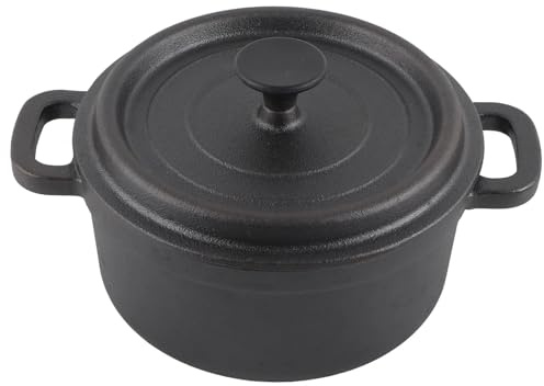 CVNIMV Cocotte en Fonte avec Couvercle (Couleur Unique, 20 cm)