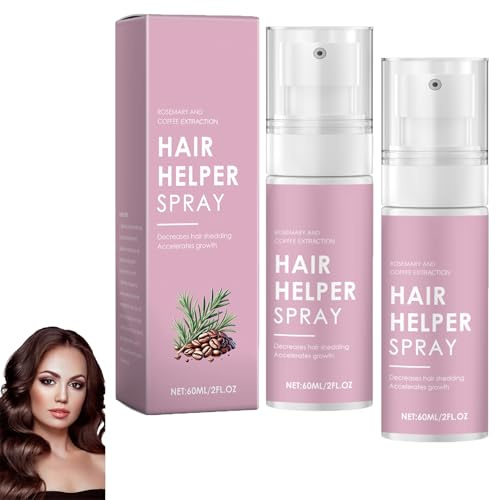 Hair Helper Spray, Rosmarin-Haarwuchs-Serumspray mit Biotin, repariert dünner werdendes Haar für eine natürliche Verdickung, spendet Feuchtigkeit und pflegt die Kopfhaut, reduziert Haarausfall (2pcs)