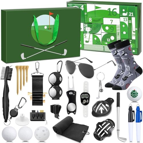 iZoeL Golf Advent Calendar 2025 Men, 24 Days of Golf Accessories & Essentials, Christmas Countdown Gifts for Golfer Lovers Players Beginners Husband Teen Boys Boyfriend Dad