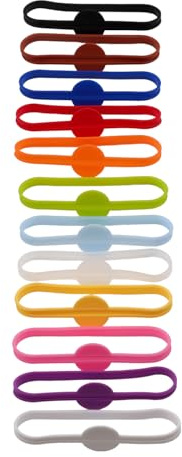 Cupimatch 48-Pack Glass Markers: 12 Color Reusable Silicone Drink Identifiers for Parties, Weddings, BBQ (Easy Wash, Clip-On Charm Tags) - Ideal for Champagne, Beer & Cocktail Cups