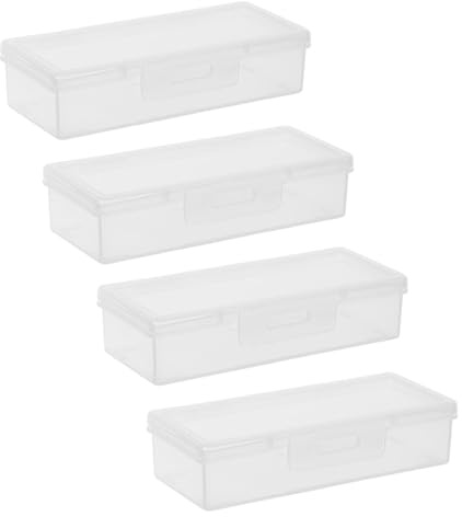 HOLIDYOYO 4 pezzi Contenitore Trasparente per Cotton Swab da Porta Bastoncini Cotone Portatile Multiuso per Viaggio Casa e Bagno Organizer Leggero per Dischetti Toothpick e Piccoli Oggetti