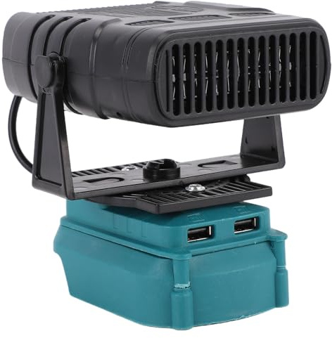 Fafeicy Tragbare Raumheizung, Elektrische Heizung mit 2 Temperatureinstellungen von 55–85 °C und Zwei USB-Anschlüssen für BL1850 BL1840 BL1830 BL1820 BL1430 Ionen-