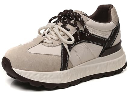 Damskor chunky sneakers dubbla snören casual lätta andningsbara plattformsskor fashionabla mångsidiga retro höjdökande promenadskor reseskor