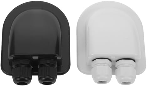GARVALON Scatola Passacavo Solare ABS Doppio Ingresso 2 Pezzi Pressacavo per Pannelli Solari Camper e Barche Accessorio Compatto per Tetto Protezione Meteo per Installazioni Mobili